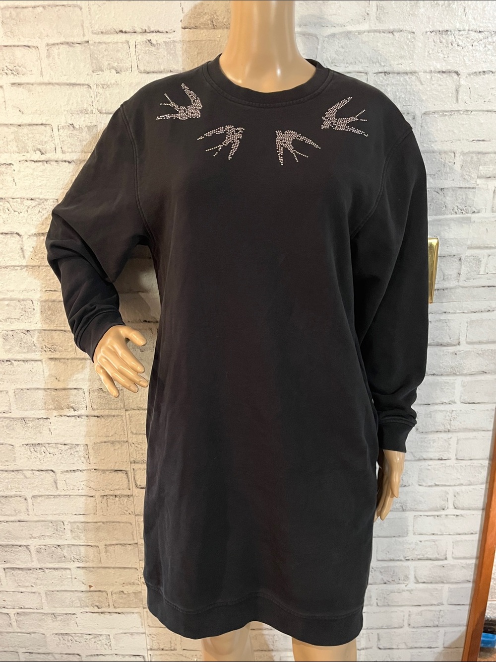 McQ Alexander McQueen swallow studded sweatshirt dress